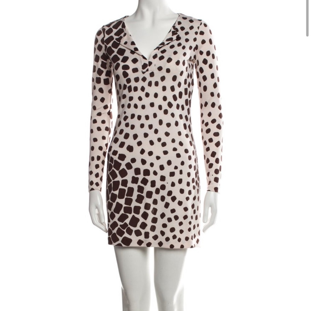 DVF giraffe / printed polka dot dress